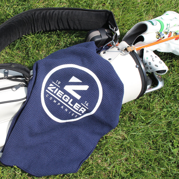 Navy Waffle Knit Golf Towel