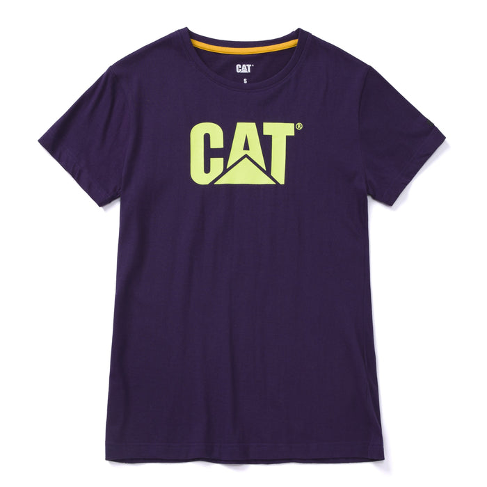 CAT Women's Trademark Logo T-Shirt PURPLE
