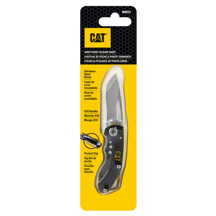 CAT Folding Stainless Back Handle Pocket Knife