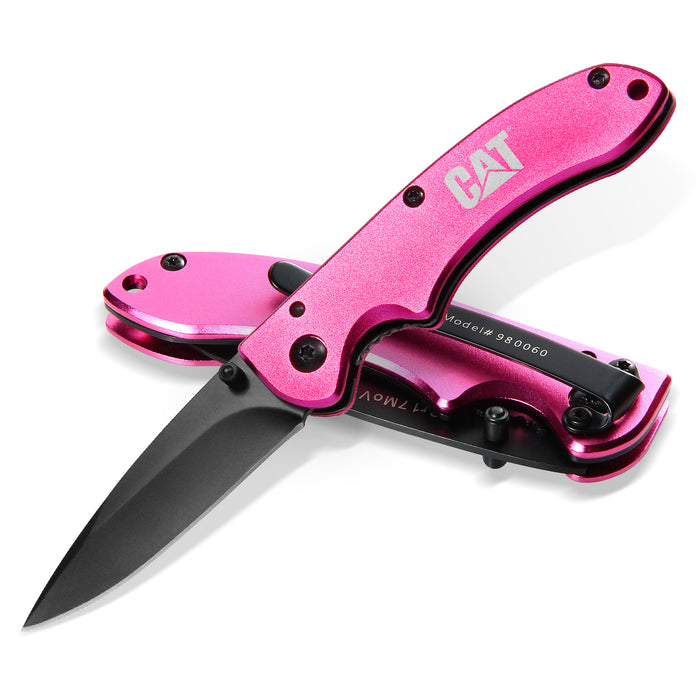 CAT 6" Folding Knife Pink Handle