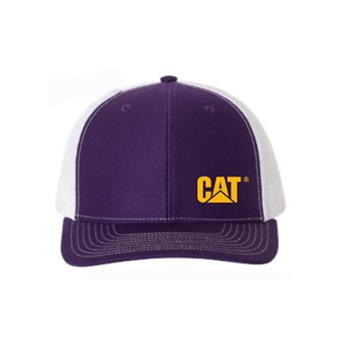 CAT Purple and Gold With White Mesh MN Viking Hat