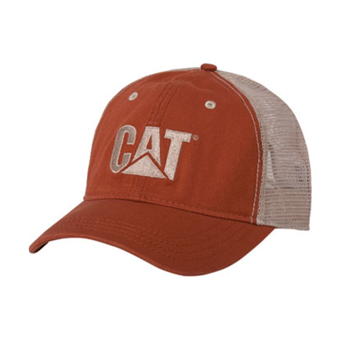 CAT Orange and Tan Twill Hat
