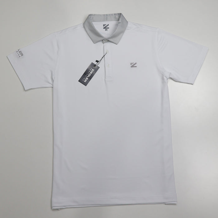 Men's White & Grey Pristine Polo