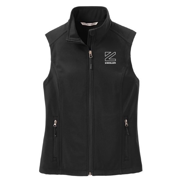 Ladies Ziegler Z Icon Outline Soft Shell Vest Black