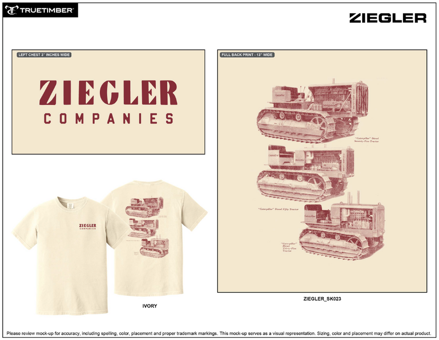 Retro Tractor Tee - Ivory/Wine