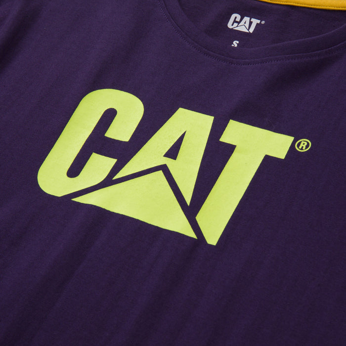 CAT Women's Trademark Logo T-Shirt PURPLE