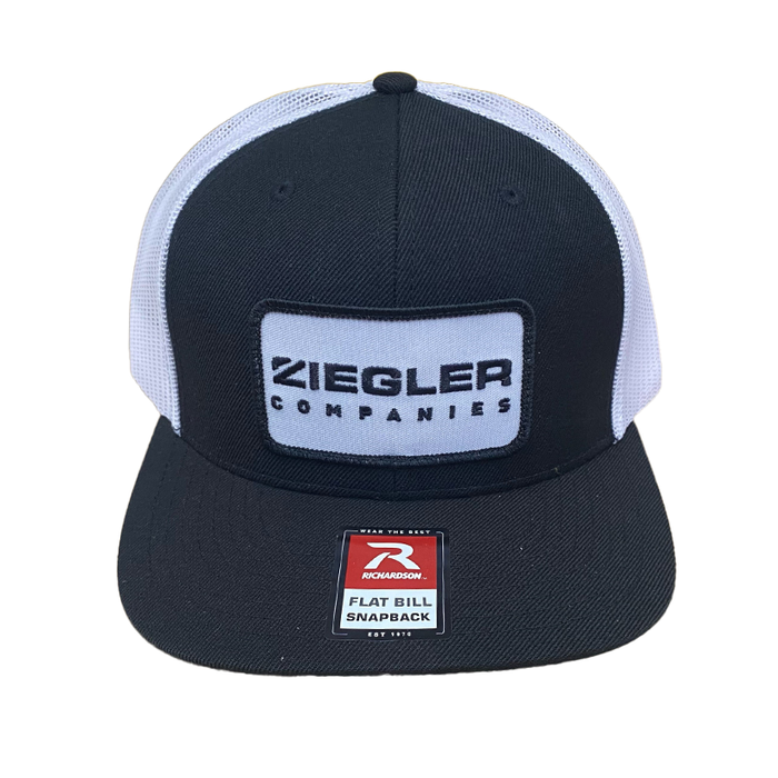 Ziegler Companies Flatbill Trucker Hat - Black/White