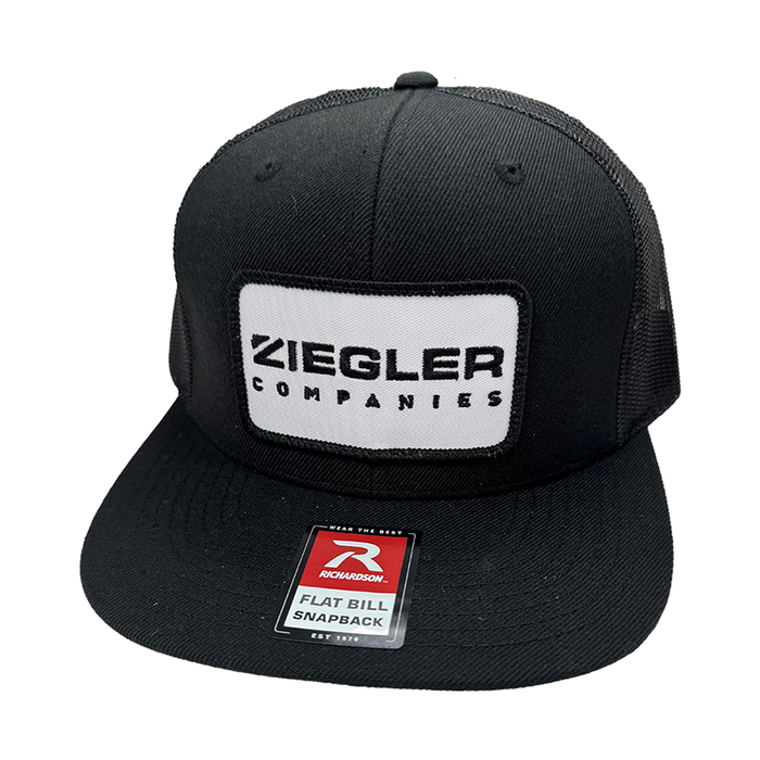 Ziegler Companies Flatbill Trucker Hat - Black/Black