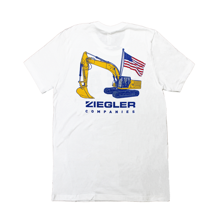 White Excavator Tee