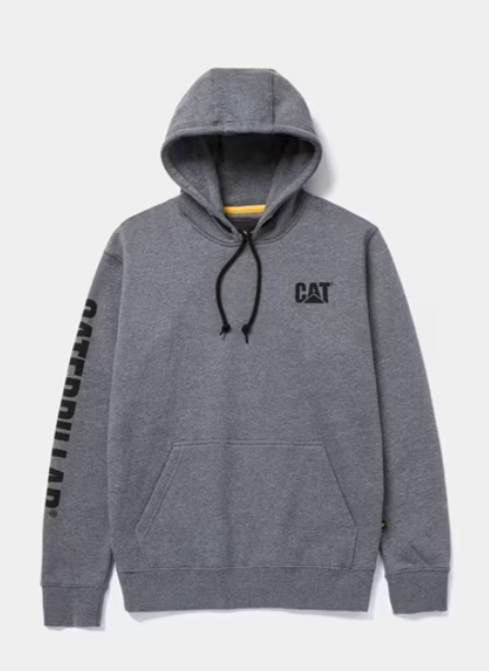 TM Banner Hoodie Grey - Caterpillar sleeve logo